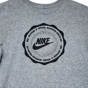 Nike Gray Logo Tee Shirt Mens Size S Short Sleeve Made In Nicaragua